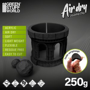 画像2: グリーンスタッフワールド[GSWD-5716]エアドライフォームクレイ 250g ブラック (2)