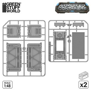 画像5: グリーンスタッフワールド[GSWD-13585]Plastic Sci-fi armored container (Pack x2) (5)