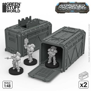 画像4: グリーンスタッフワールド[GSWD-13585]Plastic Sci-fi armored container (Pack x2) (4)