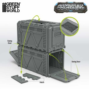 画像3: グリーンスタッフワールド[GSWD-13585]Plastic Sci-fi armored container (Pack x2) (3)