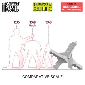 画像2: グリーンスタッフワールド[GSWD-13598]3Dプリントセット - チェコのハリネズミ対戦車障害物1:48-1:35 (2)