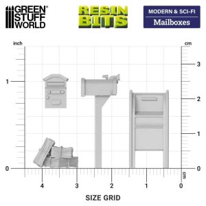 画像2: グリーンスタッフワールド[GSWD-13626]3Dプリントセット - 郵便ボックス1:48 (2)