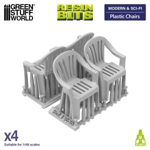 画像3: グリーンスタッフワールド[GSWD-13638]3Dプリントセット - プラスチック製の椅子1:48 (3)