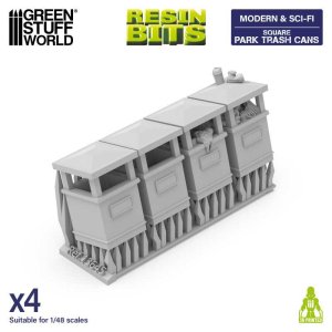 画像2: グリーンスタッフワールド[GSWD-13645]3Dプリントセット - 公園のゴミ箱 - 正方形1:48 (2)