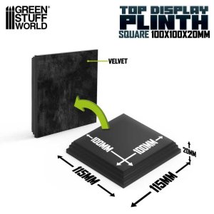 画像2: グリーンスタッフワールド[GSWD-5807]正方形デイスプレイ台座10x10 cmブラック (2)