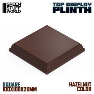 画像1: グリーンスタッフワールド[GSWD-5808]正方形ディスプレイ台座10x10 cm ヘーゼルナッツブラウン (1)