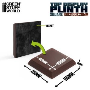 画像2: グリーンスタッフワールド[GSWD-5808]正方形ディスプレイ台座10x10 cm ヘーゼルナッツブラウン (2)