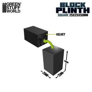 画像2: グリーンスタッフワールド[GSWD-5809]正四角柱ブロック台座 2.5X2.5 cm ブラック (2)