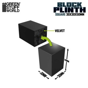 画像2: グリーンスタッフワールド[GSWD-5810]正四角柱ブロック台座 3x3 cm ブラック (2)