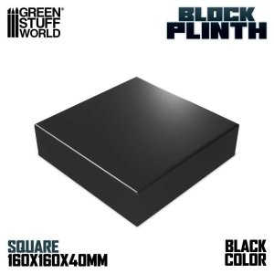 画像1: グリーンスタッフワールド[GSWD-5813]正方形ブロック台座16x16 cm ブラック (1)