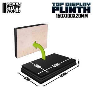 画像2: グリーンスタッフワールド[GSWD-5821]長方形ディスプレイ台座 15x10 cmブラック (2)