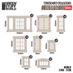 画像2: グリーンスタッフワールド[GSWD-13701]ミニチュア窓枠クラッシック - Large (2)