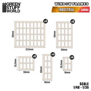画像2: グリーンスタッフワールド[GSWD-13705]ミニチュア窓枠インダストリアル - Large (2)