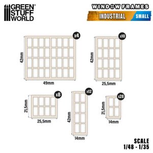 画像2: グリーンスタッフワールド[GSWD-13706]ミニチュア窓枠インダストリアル - Small (2)