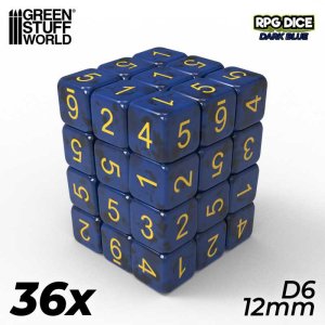 画像1: グリーンスタッフワールド[GSWD-6327]６面体ダイス12mm　ダークブルー（36個入） (1)
