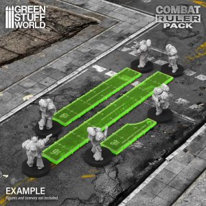 画像1: グリーンスタッフワールド[GSWD-14234]3・6・9 コンバットルーラーセット（蛍光グリーン） (1)