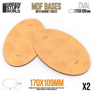 画像1: グリーンスタッフワールド[GSWD-14375]MDFベース - 楕円形 170x109mm (1)