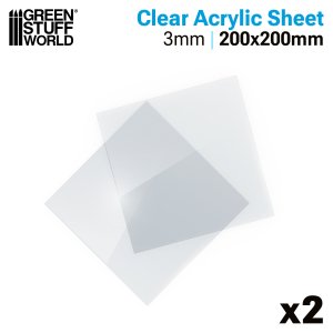 画像2: グリーンスタッフワールド[GSWD-14385]透明アクリル板セット200mm×200mm（2枚入） (2)