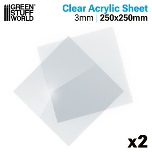 画像2: グリーンスタッフワールド[GSWD-14386]透明アクリル板セット250mm×250mm（2枚入） (2)