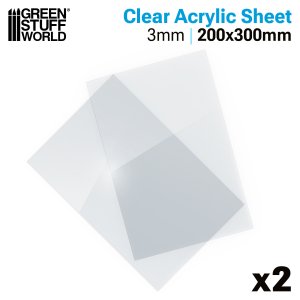 画像2: グリーンスタッフワールド[GSWD-14387]透明アクリル板セット200mm×300mm（2枚入） (2)