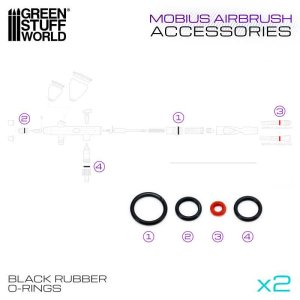 画像1: グリーンスタッフワールド[GSWD-6529]Mobius Airbrush Black O-Rings (1)