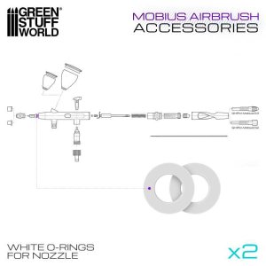 画像2: グリーンスタッフワールド[GSWD-6534]O-Rings for Nozzle for Mobius Airbrush (2)