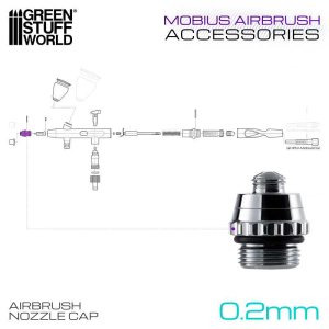 画像2: グリーンスタッフワールド[GSWD-6536]0.2mm Airbrush Nozzle Cap for Mobius Airbrush (2)
