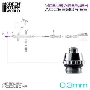 画像2: グリーンスタッフワールド[GSWD-6537]0.3mm Airbrush Nozzle Cap for Mobius Airbrush (2)