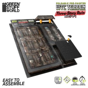 画像3: グリーンスタッフワールド[GSWD-6565]Pre-Painted Foldable Three-Story WTC Terrain Ruin - Sci-fi (3)