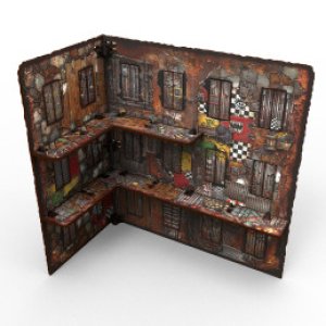 画像4: グリーンスタッフワールド[GSWD-6585]Pre-Painted Foldable Three-Story WTC Terrain Ruin - Orks (4)