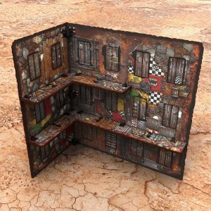 画像5: グリーンスタッフワールド[GSWD-6585]Pre-Painted Foldable Three-Story WTC Terrain Ruin - Orks (5)