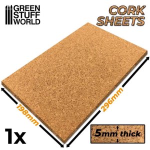 画像1: グリーンスタッフワールド[GSWD-1008]Cork Sheet in 5mm (1)