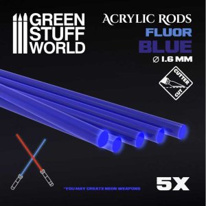 画像1: グリーンスタッフワールド[GSWD-9249]Acrylic Rods - Round 1.6 mm Fluor BLUE (1)