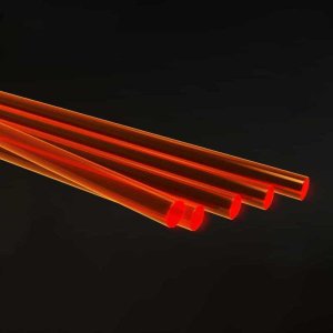 画像2: グリーンスタッフワールド[GSWD-9250]Acrylic Rods - Round 1.6 mm Fluor RED-ORANGE (2)