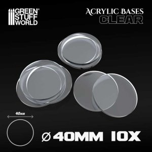 画像1: グリーンスタッフワールド[GSWD-9294]Acrylic Bases - Round 40 mm CLEAR (1)