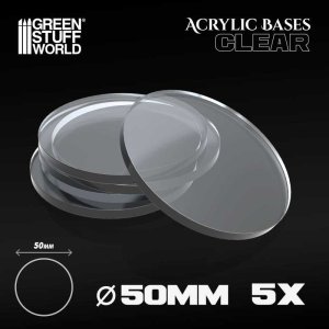 画像1: グリーンスタッフワールド[GSWD-9295]Acrylic Bases - Round 50 mm CLEAR (1)
