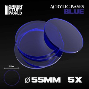 画像1: グリーンスタッフワールド[GSWD-9300]Acrylic Bases - Round 55 mm CLEAR BLUE (1)