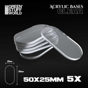 画像1: グリーンスタッフワールド[GSWD-9331]Acrylic Bases - Oval Pill 50x25mm CLEAR (1)