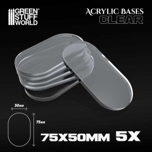 画像1: グリーンスタッフワールド[GSWD-9332]Acrylic Bases - Oval Pill 75x50mm CLEAR (1)
