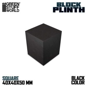 画像1: グリーンスタッフワールド[GSWD-1808]正四角柱ブロック台座 4x4 cmブラック (1)