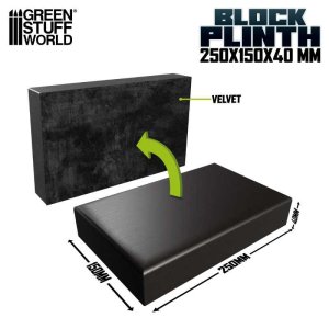 画像2: グリーンスタッフワールド[GSWD-1810]長方形ブロック台座25x15 cmブラック (2)