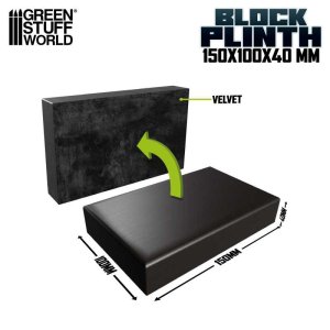 画像2: グリーンスタッフワールド[GSWD-1811]長方形ブロック台座15x10 cmブラック (2)