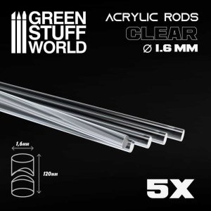 画像1: グリーンスタッフワールド[GSWD-9856]Acrylic Rods - Round 1.6 mm CLEAR (1)