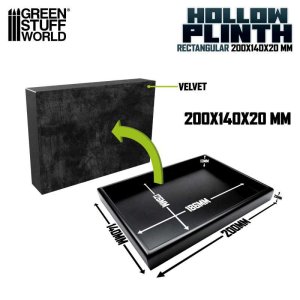 画像2: グリーンスタッフワールド[GSWD-2015]トレイ型長方形ディスプレイ台座20x14 cm ブラック (2)