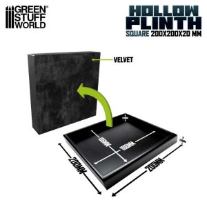 画像2: グリーンスタッフワールド[GSWD-2016]トレイ型正方形ディスプレイ台座 20x20 cm ブラック (2)