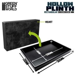 画像2: グリーンスタッフワールド[GSWD-2017]トレイ型長方形ディスプレイ台座20x30cmブラック (2)