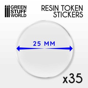 画像2: グリーンスタッフワールド[GSWD-2035]25mm 樹脂製トークンステッカー 35枚セット (2)