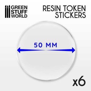 画像1: グリーンスタッフワールド[GSWD-2037]50mm 樹脂製トークンステッカー 6枚セット (1)