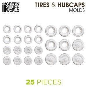 画像1: グリーンスタッフワールド[GSWD-2042]シリコン型 タイヤ&ハブキャップ (1)