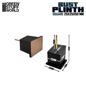 画像2: グリーンスタッフワールド[GSWD-2137]バストモデル用展示台2.5x2.5x5cmブラック (2)